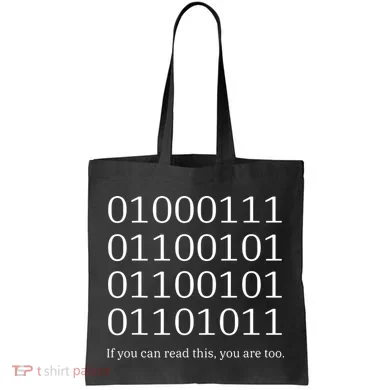 Binary Code Funny Computer Science Programmer Coding Tote Bag