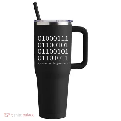 Binary Code Funny Computer Science Programmer Coding 40oz Vacuum Insulated Stainless Steel Travel Tumbler