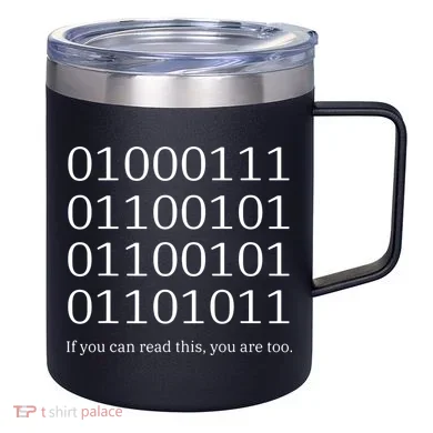 Binary Code Funny Computer Science Programmer Coding 12oz Stainless Steel Coffee Mug