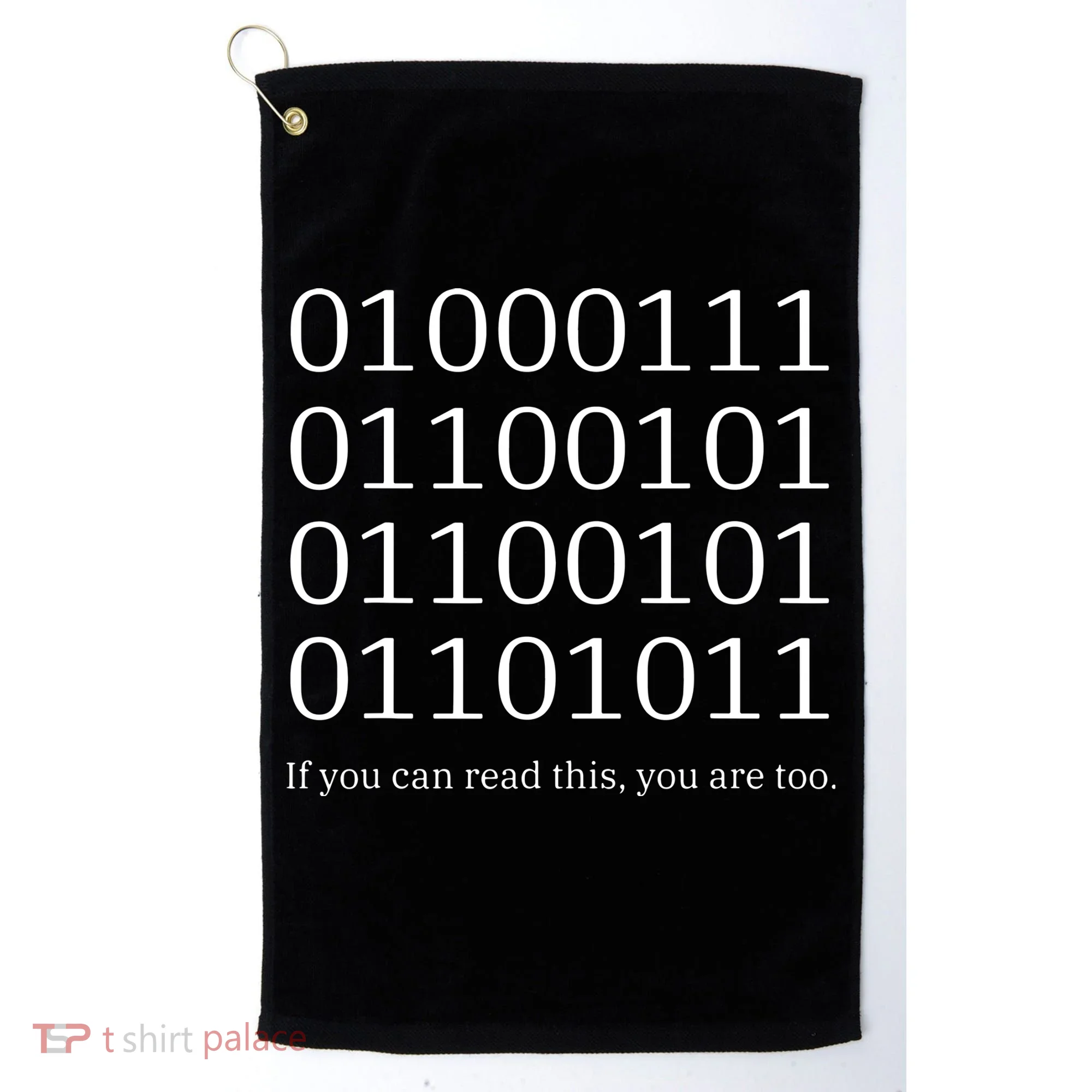 Binary Code Funny Computer Science Programmer Coding Golf Towel