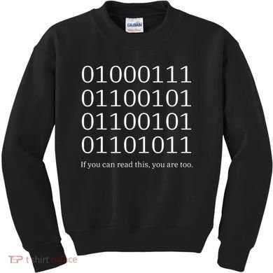 Binary Code Funny Computer Science Programmer Coding Kids Sweatshirt