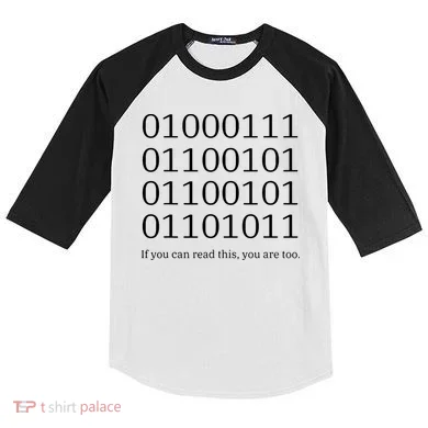 Binary Code Funny Computer Science Programmer Coding Kids Colorblock Raglan Jersey