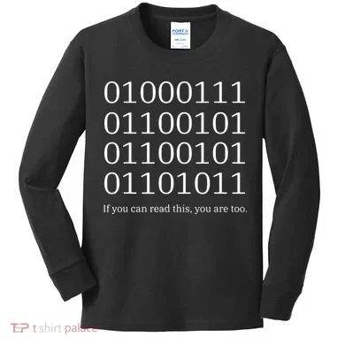 Binary Code Funny Computer Science Programmer Coding Kids Long Sleeve Shirt