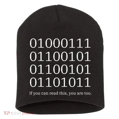 Binary Code Funny Computer Science Programmer Coding Short Acrylic Beanie