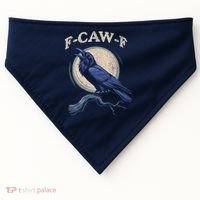 Black Crow F-Caw-F Funny Bird Moon USA-Made Doggie Bandana thumb 0