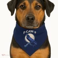 Black Crow F-Caw-F Funny Bird Moon USA-Made Doggie Bandana thumb 1