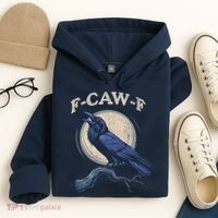 Black Crow F-Caw-F Funny Bird Moon Hoodie thumb 4