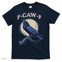 Black Crow F-Caw-F Funny Bird Moon T-Shirt thumb 0