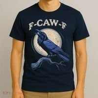 Black Crow F-Caw-F Funny Bird Moon T-Shirt thumb 3