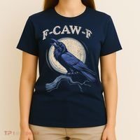 Black Crow F-Caw-F Funny Bird Moon T-Shirt thumb 4