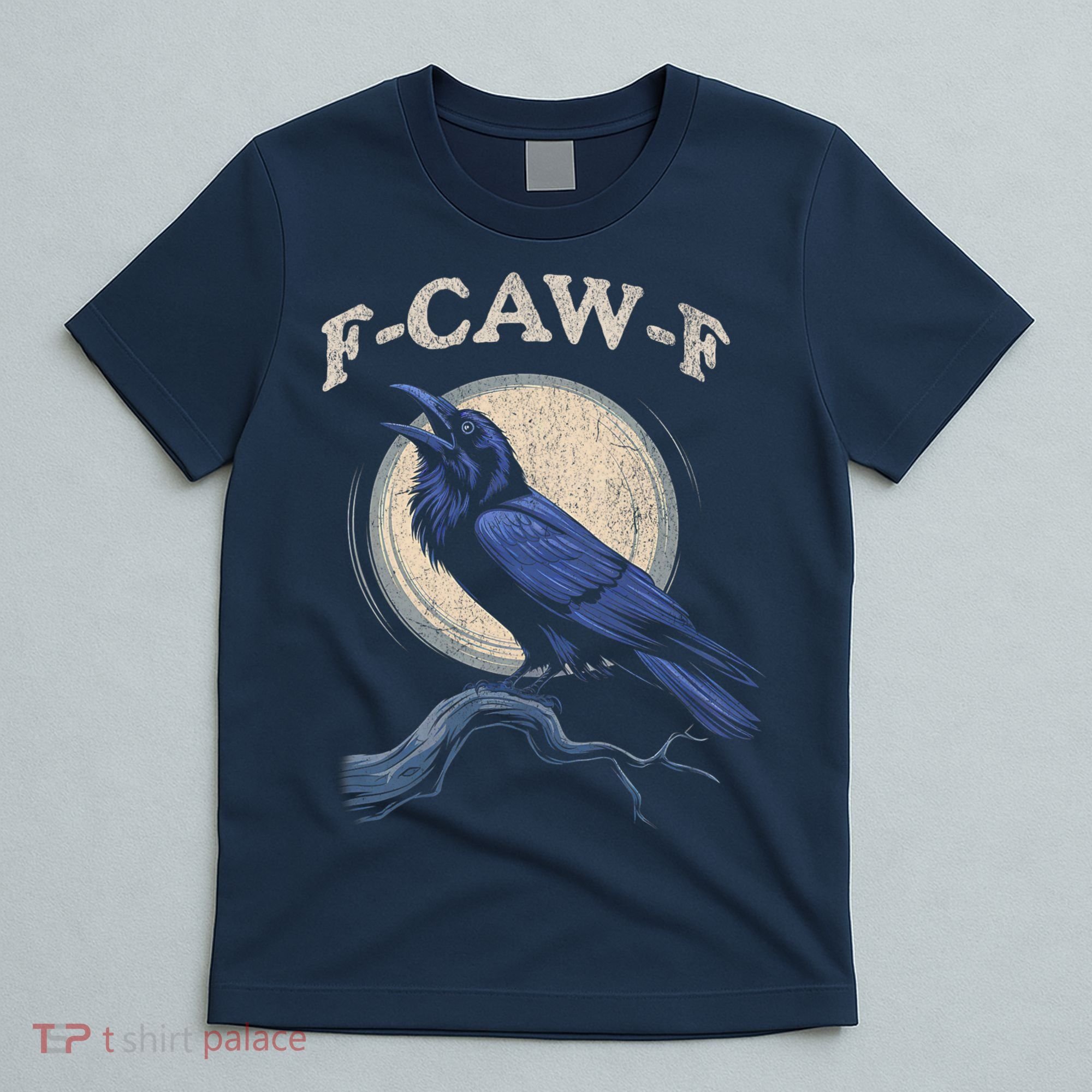 Black Crow F-Caw-F Funny Bird Moon T-Shirt