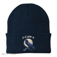 Black Crow F-Caw-F Funny Bird Moon Beanie thumb 0