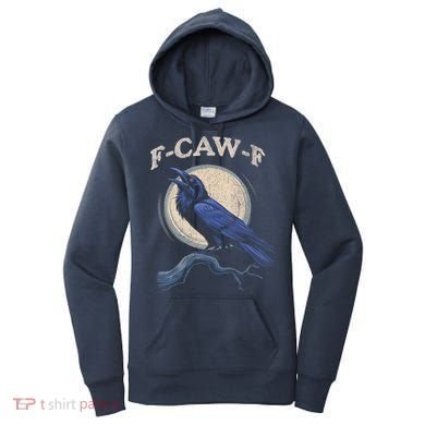 Black Crow F-Caw-F Funny Bird Moon Women's Hoodie