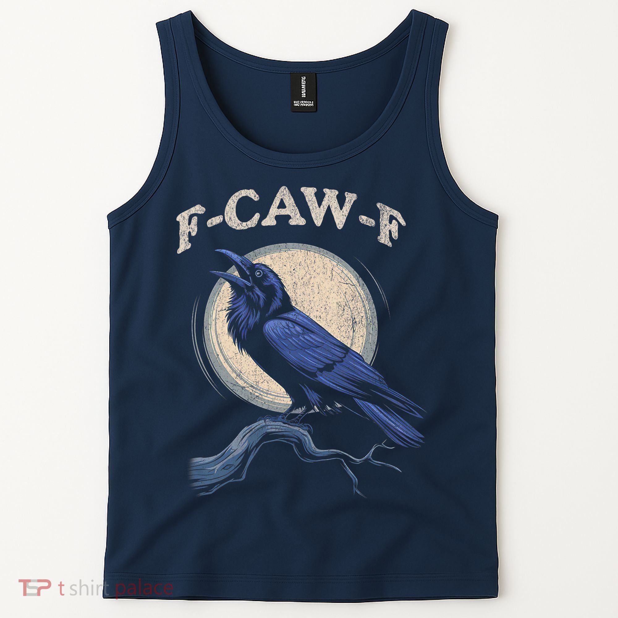 Black Crow F-Caw-F Funny Bird Moon Tank Top
