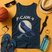 Black Crow F-Caw-F Funny Bird Moon Tank Top thumb 4