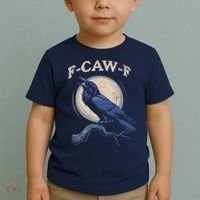 Black Crow F-Caw-F Funny Bird Moon Toddler T-Shirt thumb 2