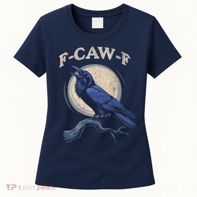 Black Crow F-Caw-F Funny Bird Moon Women's T-Shirt