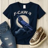 Black Crow F-Caw-F Funny Bird Moon Women's T-Shirt thumb 3