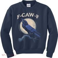 Black Crow F-Caw-F Funny Bird Moon Kids Sweatshirt thumb 0