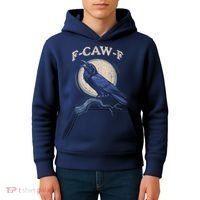 Black Crow F-Caw-F Funny Bird Moon Kids Hoodie thumb 4