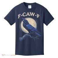 Black Crow F-Caw-F Funny Bird Moon Kids T-Shirt thumb 0