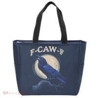 Black Crow F-Caw-F Funny Bird Moon Tote Bag thumb 0