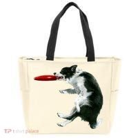 Border Collie Frisbee Graphic Sheepdog Print Gift Tote Bag thumb 0