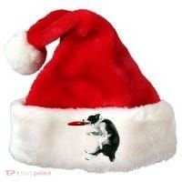 Border Collie Frisbee Graphic Sheepdog Print Gift Santa Hat thumb 0
