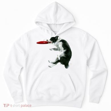 Border Collie Frisbee Graphic Sheepdog Print Gift Hoodie