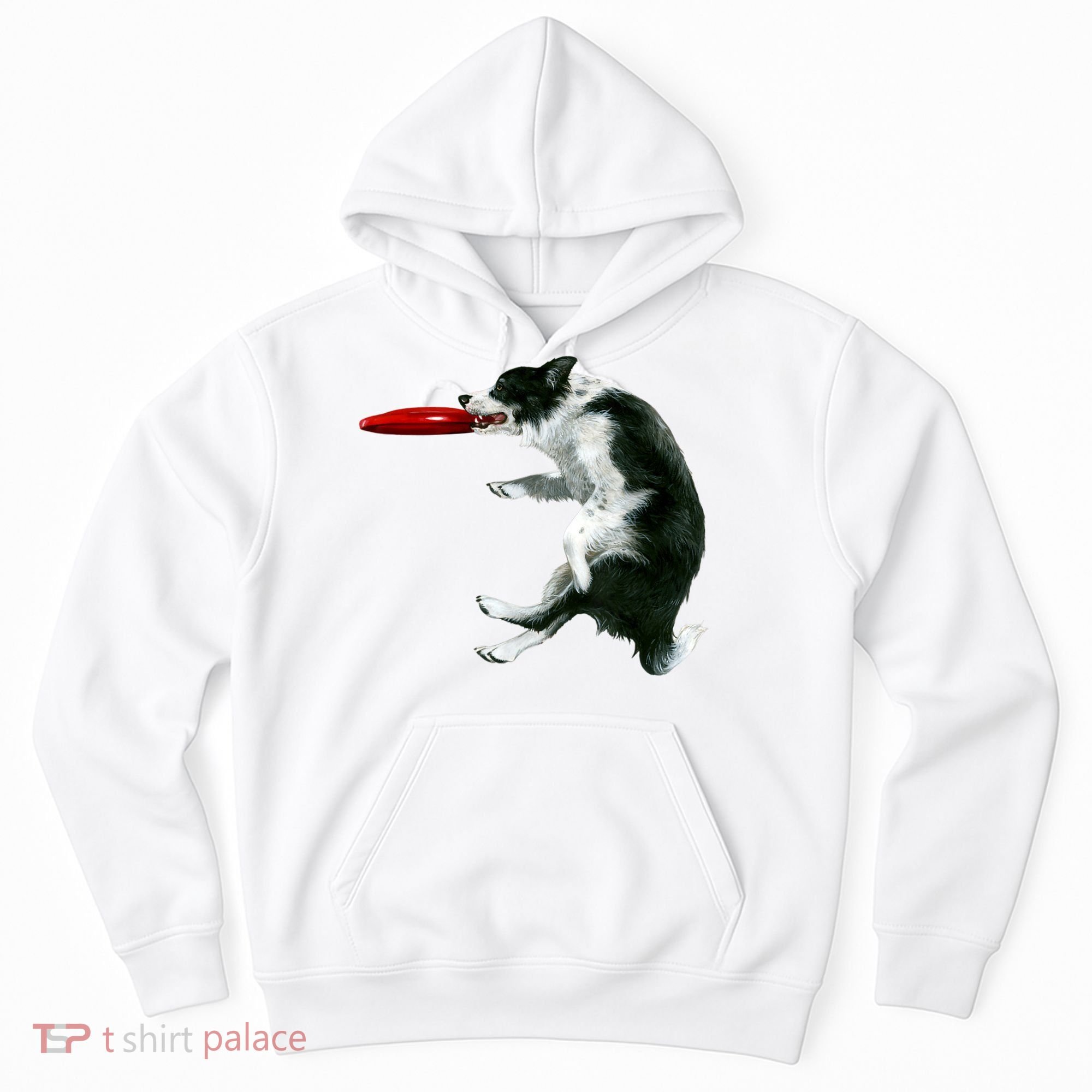 Border Collie Frisbee Graphic Sheepdog Print Gift Hoodie