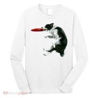 Border Collie Frisbee Graphic Sheepdog Print Gift Long Sleeve Shirt thumb 0