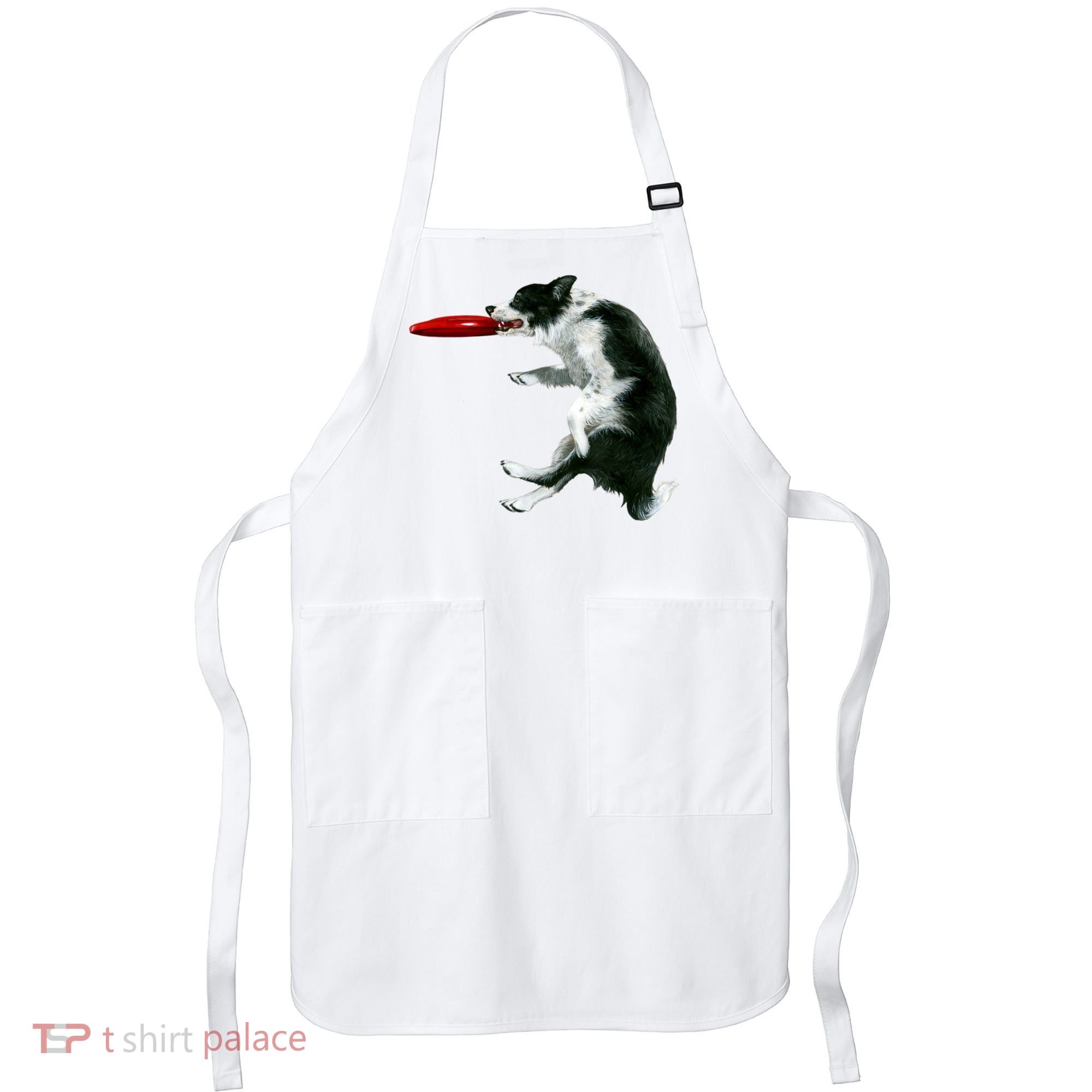 Border Collie Frisbee Graphic Sheepdog Print Gift Apron