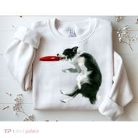 Border Collie Frisbee Graphic Sheepdog Print Gift Sweatshirt thumb 2