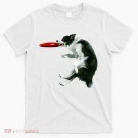 Border Collie Frisbee Graphic Sheepdog Print Gift T-Shirt thumb 0