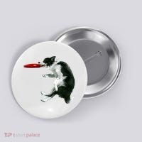 Border Collie Frisbee Graphic Sheepdog Print Gift Button thumb 0