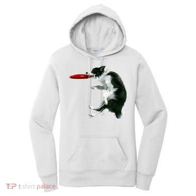 Border Collie Frisbee Graphic Sheepdog Print Gift Women's Hoodie
