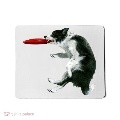 Border Collie Frisbee Graphic Sheepdog Print Gift Mousepad