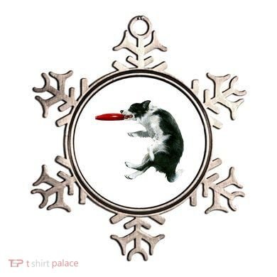 Border Collie Frisbee Graphic Sheepdog Print Gift Ornament