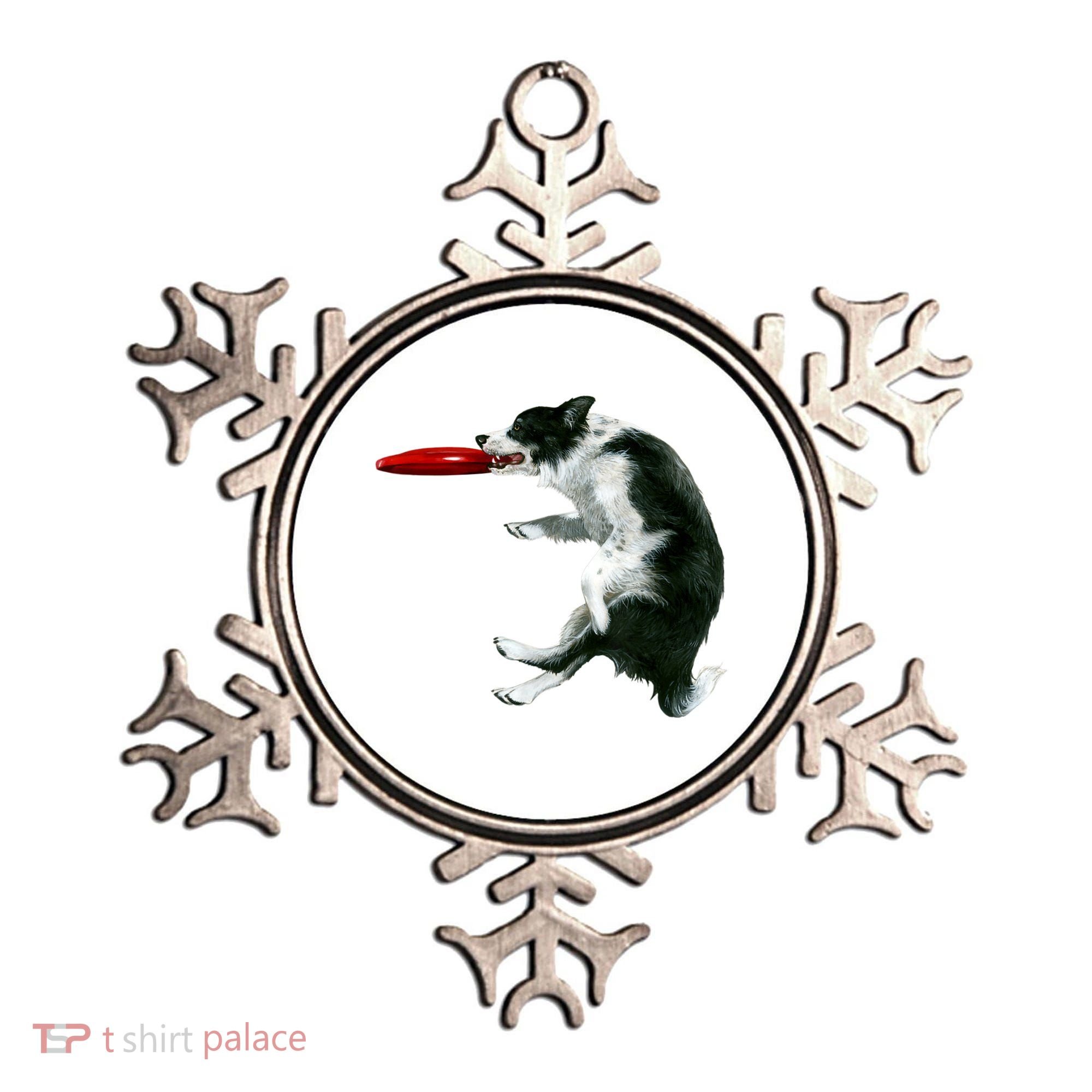 Border Collie Frisbee Graphic Sheepdog Print Gift Ornament