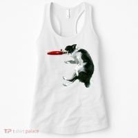 Border Collie Frisbee Graphic Sheepdog Print Gift Women's Tank Top thumb 0