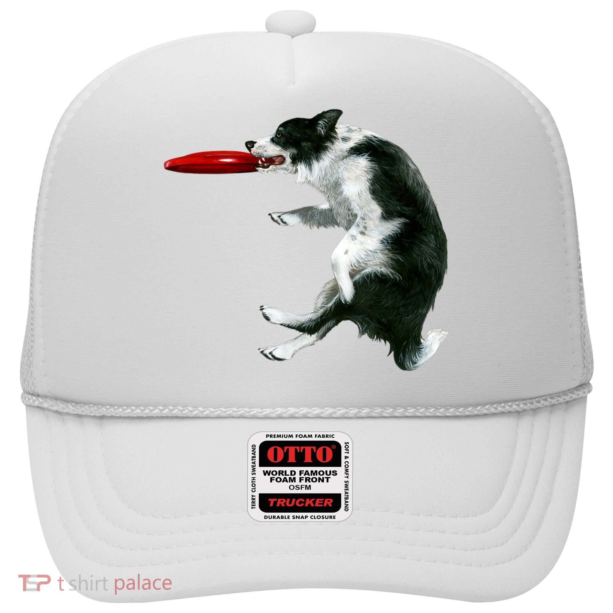Border Collie Frisbee Graphic Sheepdog Print Gift Hat