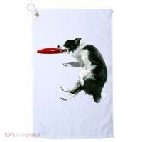 Border Collie Frisbee Graphic Sheepdog Print Gift Golf Towel thumb 0