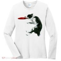 Border Collie Frisbee Graphic Sheepdog Print Gift Women's Long Sleeve Shirt thumb 0