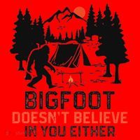 Bigfoot Camping Funny Bigfoot Doesn't Believe In You Either Santa Hat thumb 1