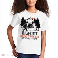Bigfoot Camping Funny Bigfoot Doesn't Believe In You Either Kids T-Shirt thumb 2