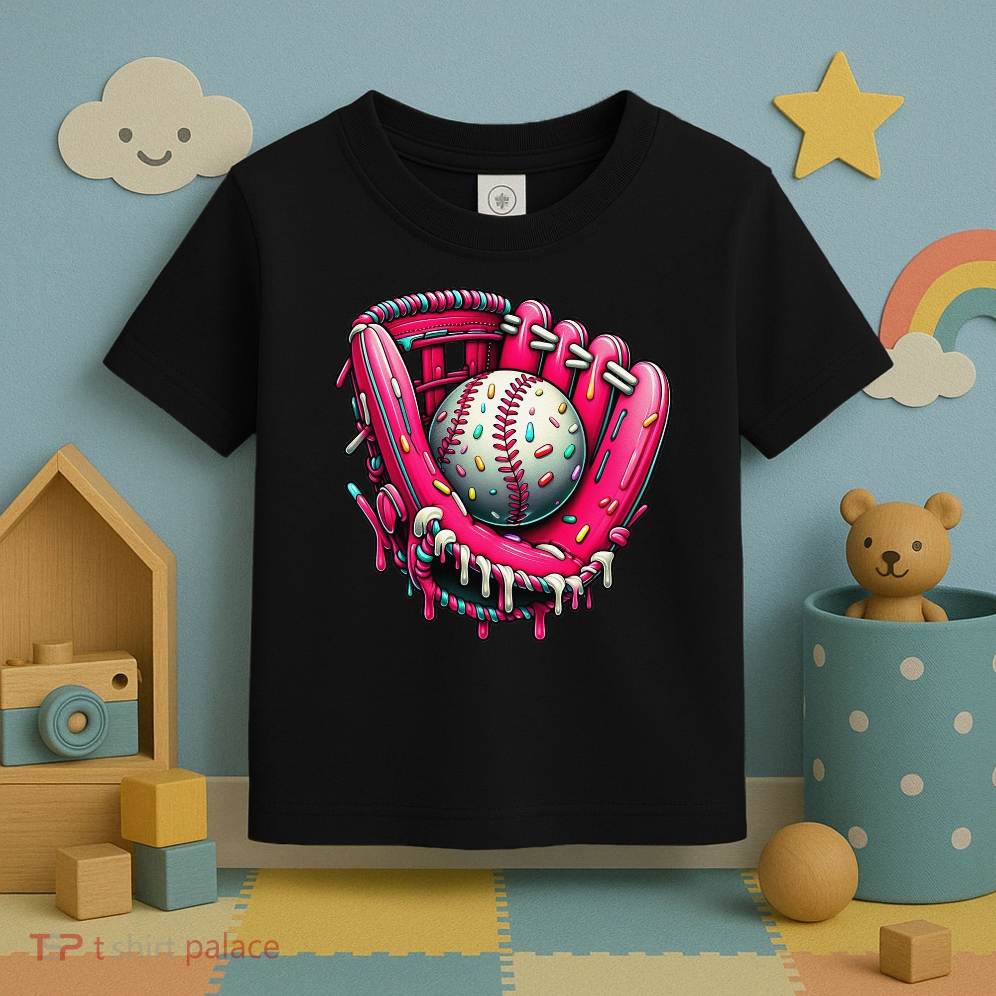 Baseball Cute For Ice Cream Cute Baseball 4 Gift Toddler T-Shirt