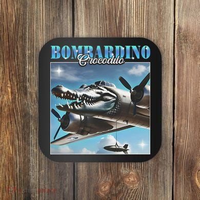 Bombardiro Crocodillo Funny Italian Brainrot Meme Humor Gen Coaster