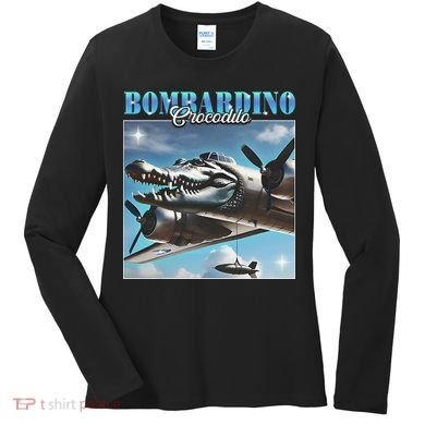 Bombardiro Crocodillo Funny Italian Brainrot Meme Humor Gen Women's Long Sleeve Shirt