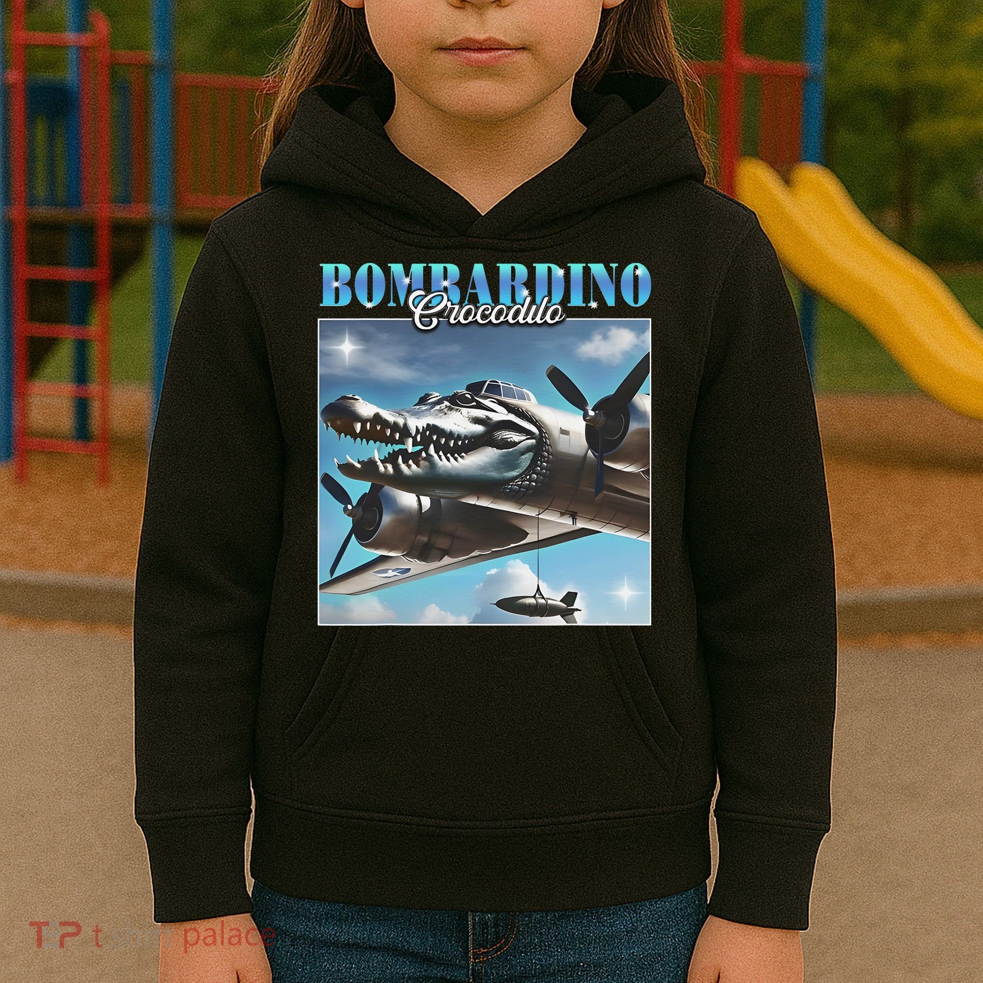 Bombardiro Crocodillo Funny Italian Brainrot Meme Humor Gen Kids Hoodie