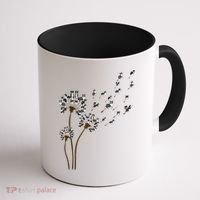 Border Collie Flower Fly Dandelion Funny Dog Coffee Mug thumb 1